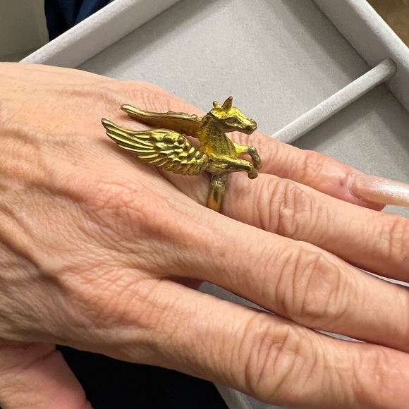 Vintage Pegasus Ring handmade  w repurposed recycled coins. One of a kind - - Picture 7 of 14